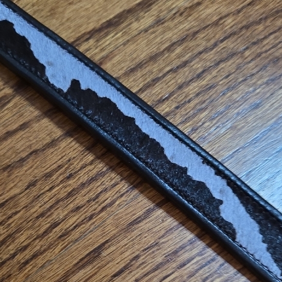 Ann Taylor Large Brown/White Animal Print Skinny Belt Leather Brass Buckle - NEW - Picture 10 of 16